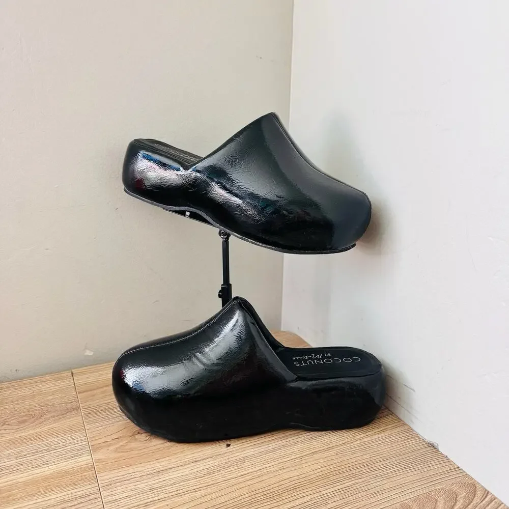 Coconuts by Matisse Bubble Clogs Black Patent Leather Women’s Size 9